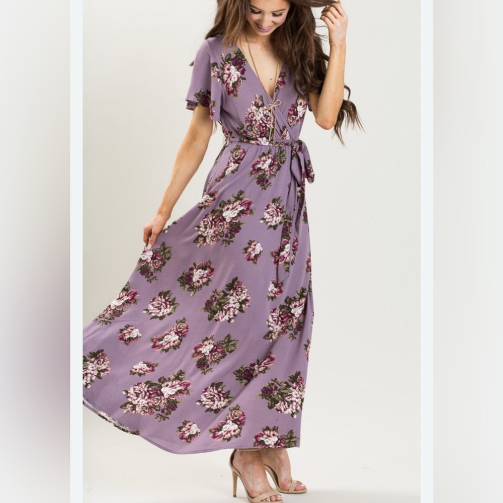ILLA ILLA Lavender Floral Maxi Dress